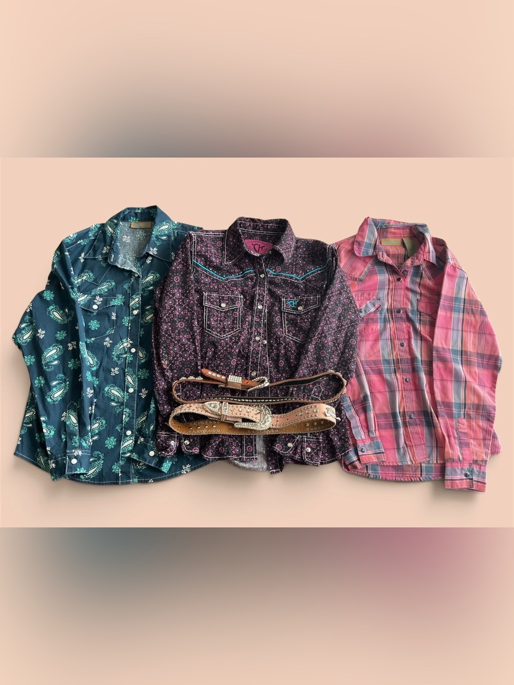 Girls Wrangler Western Bundle Buttonups & Belts